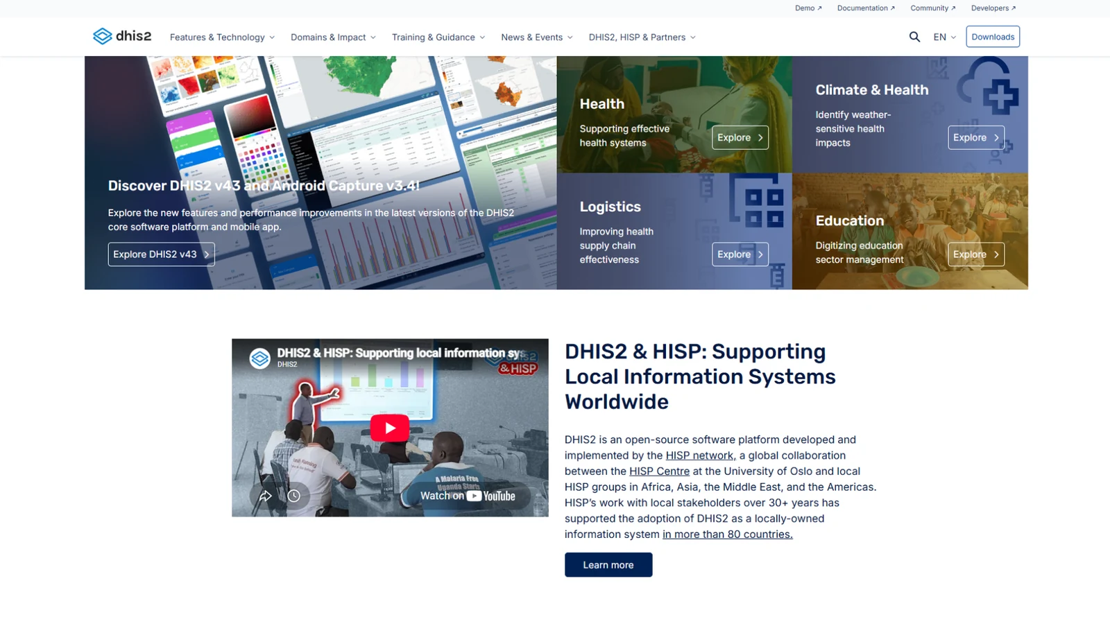 DHIS2 data collection product page