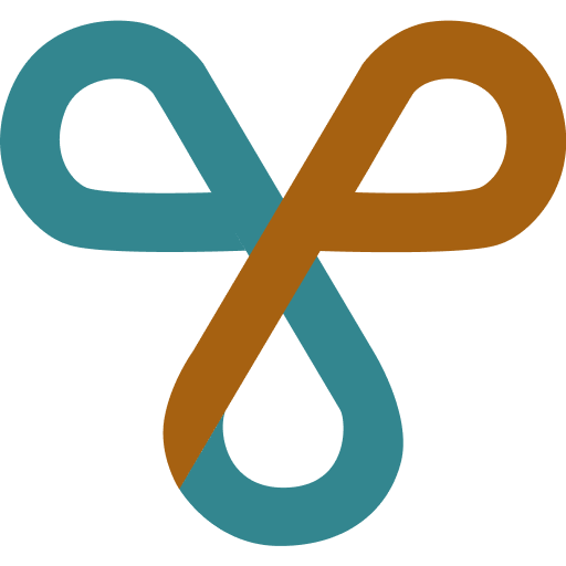 ProGran logo featuring a three-looped interconnected knot symbol in teal and brown.