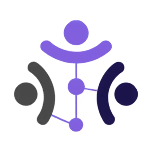 People-R logo featuring three stylized human figures interconnected by purple nodes and lines.